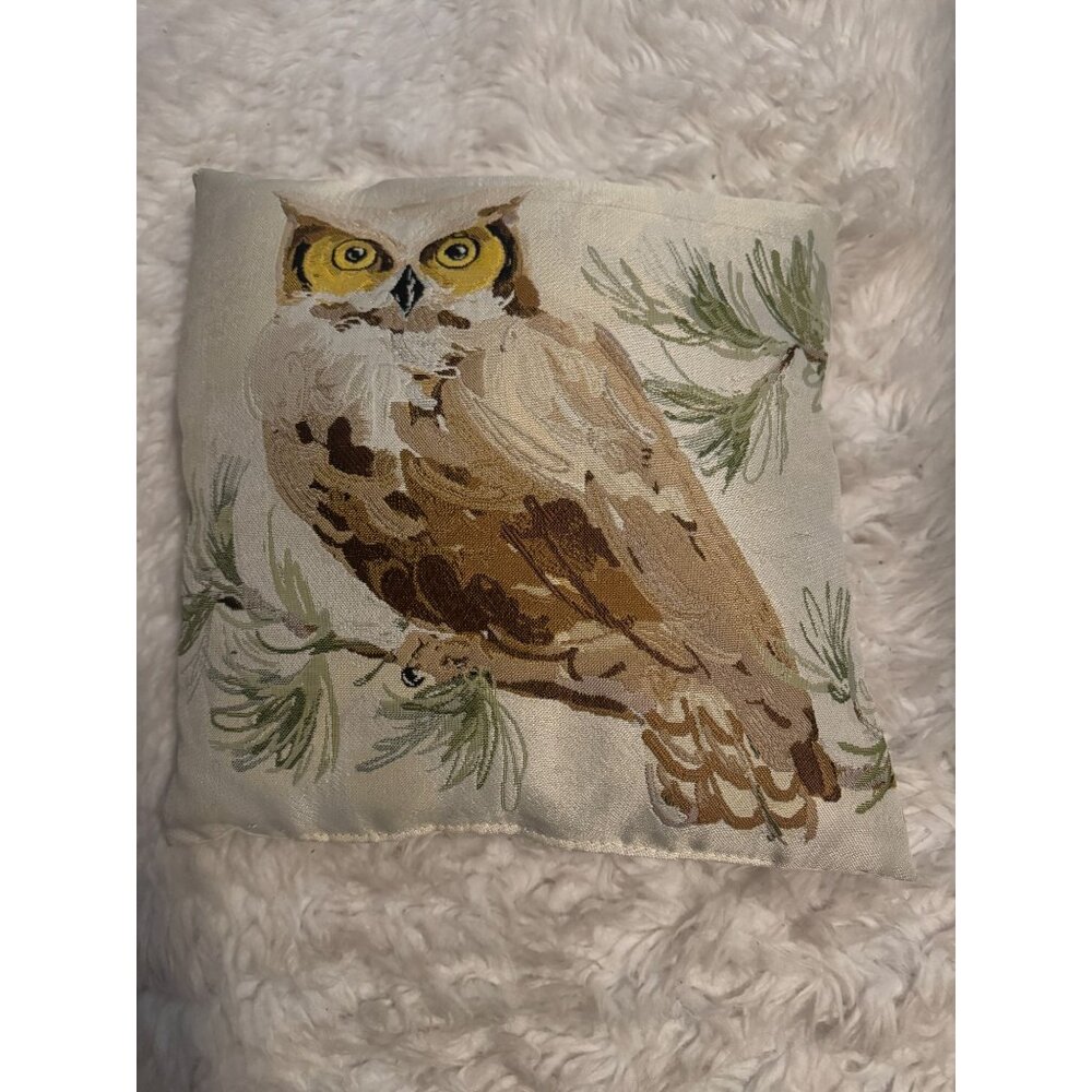 Decorative Accent Throw Pillow Tapestry Style Large Owl on Branch